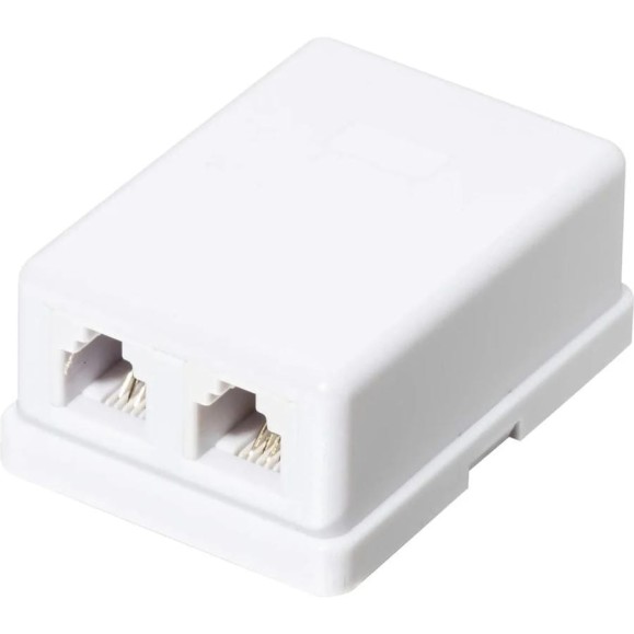Розетка телефонная RETIC на 2 порта, RJ-11 6p4c, на плате, 10 шт J-6P4C-2P-TWCS/10