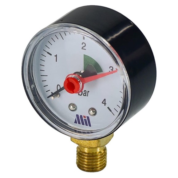 Манометр вертикальный Millennium 1/4" (50/ 4 бар) MVML140450
