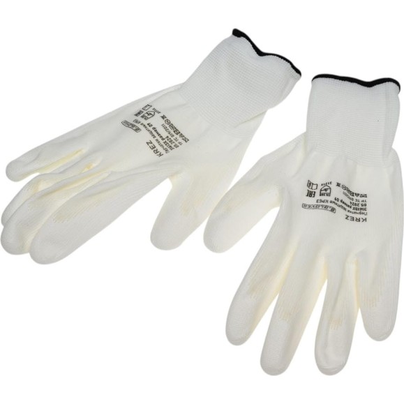 Нейлоновые перчатки с полиуретановым покрытием S.GLOVES KREZ белые, 09 размер 31613-09