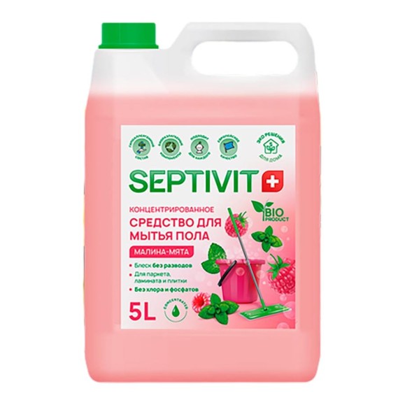 Средство для пола SEPTIVIT Малина мята, 5 л 391_5 Средство для пола SEPTIVIT Малина мята, 5 л 391_5