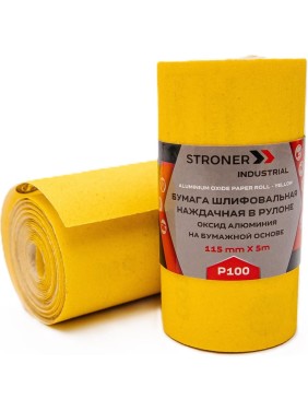 Бумага шлифовальная наждачная в рулоне STRONER 115 мм, 5 м, P100, 2 шт/уп wpi5100-1