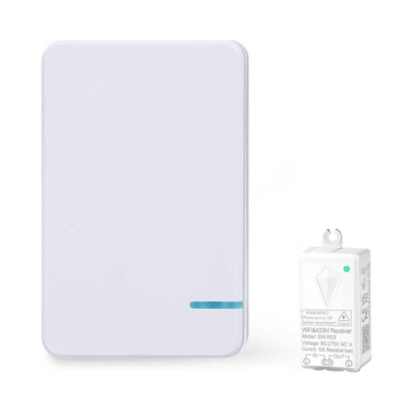 Умный выключатель GRITT Practic SX 1 клавиша, белый комплект 1 выключатель, IP67, 1 радиореле, 220В, 1000Вт 433 + 13125 11114