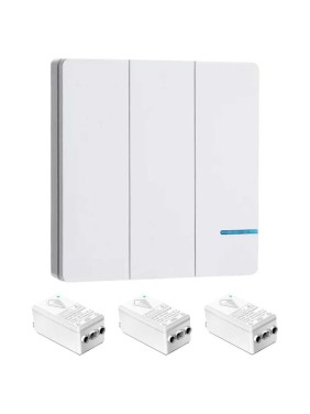 Умный выключатель GRITT Practic SX 3кл. белый комплект: 1 выключатель, IP67, 3 радиореле 1000Вт 433 + WiFi с управлением со смартфона 11120