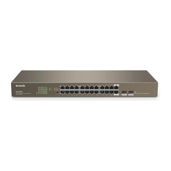 Коммутатор Tenda TEG1024F неуправляемый, 24 порта, 24x1 Гбит/с, RJ-45/SFP 2x1 Гбит/с, установка в стойку, металлический корпус 10000105693 Коммутатор Tenda TEG1024F неуправляемый, 24 порта, 24x1 Гбит/с, RJ-45/SFP 2x1 Гбит/с, установка в стойку, металлический корпус 10000105693