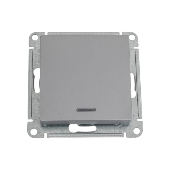 1-клавишный переключатель Systeme Electric AtlasDesign Сталь с подсветкой, сх.6а SE ATN000963