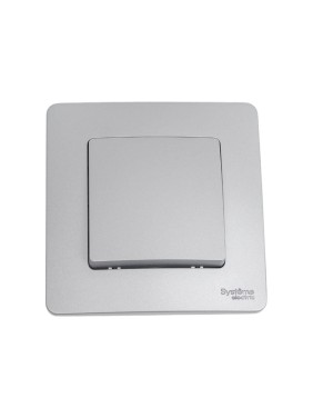 1-клавишный переключатель Systeme Electric BLANCA 10А, 250B, АЛЮМИНИЙ BLNVS010603