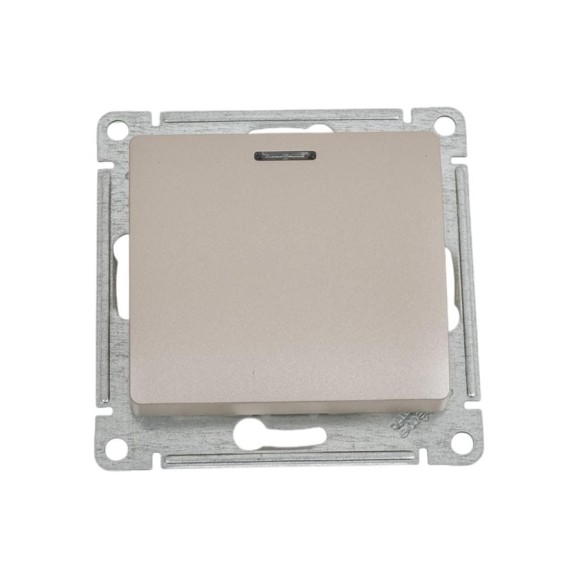 Переключатель Systeme Electric Glossa Платина 1-клавишный с подсветкой, сх.6а, 10AX SE GSL001263