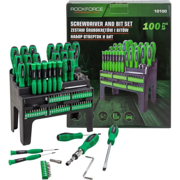 Набор отверток и бит Rockforce 100 предметов RF-10100(64755) Набор отверток и бит Rockforce 100 предметов RF-10100(64755)