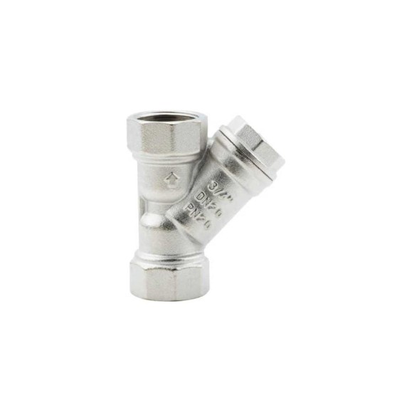 Фильтр косой сетчатый ALATO ВР-ВР 3/4", латунь никелированная, 0140-2020