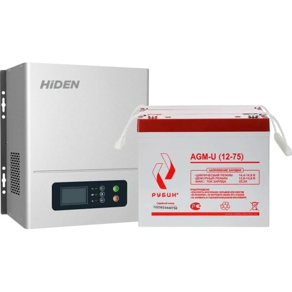 Комплект ИБП Рубин Hiden Control HPS20-0312N(НАСТЕННЫЙ) + АКБ 12-75 РЭ-АКБ1275/0312N
