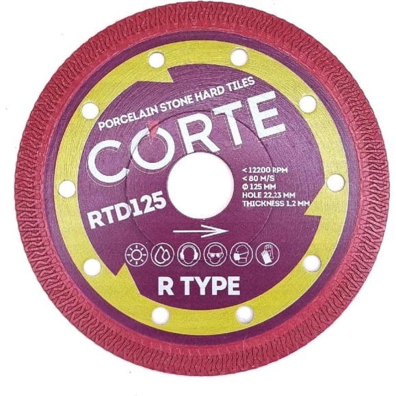 Диск алмазный CORTE R TYPE для УШМ 22.2 мм, 125x1.2x10 мм RTD125 Диск алмазный CORTE R TYPE для УШМ 22.2 мм, 125x1.2x10 мм RTD125