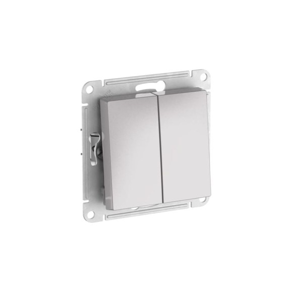 2-клавишный переключатель Systeme Electric ATLASDESIGN AQUA IP44, сх.6, 10АХ, мех., быстрозажим. клем., АЛЮМИНИЙ ATN440351S