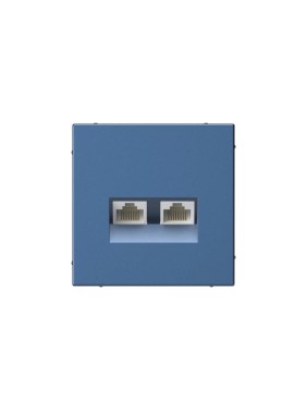 Розетка двойная компьютерная Systeme Electric ARTGALLERY RJ45+RJ45, кат. 5е, механизм, АКВАМАРИН GAL001185