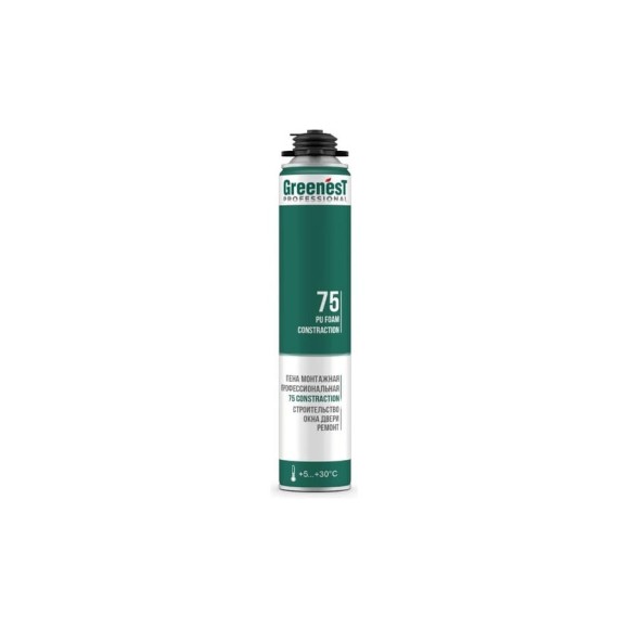 Пена монтажная GreenesT PROFESSIONAL CONSTRACTION 75, лето до +30ᵒС, 185118575