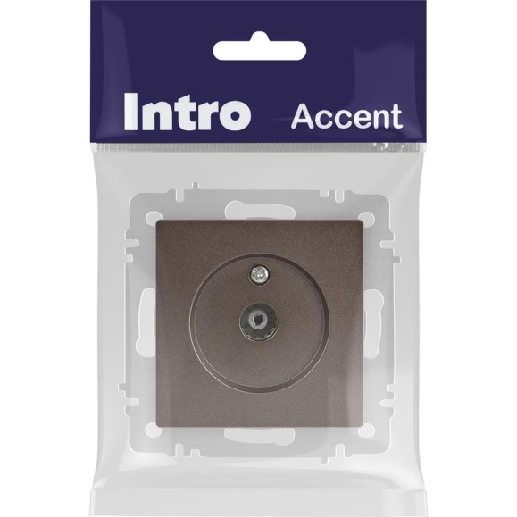 Розетка Intro Accent 630108 TV одиночная, IP20, СУ, бронза Б0063616
