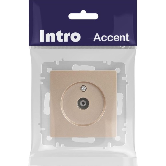 Розетка Intro Accent 630104 TV одиночная, IP20, СУ, шампань Б0063609