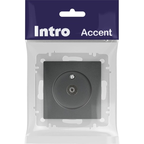 Розетка Intro Accent 630107 TV одиночная, IP20, СУ, графит Б0063614