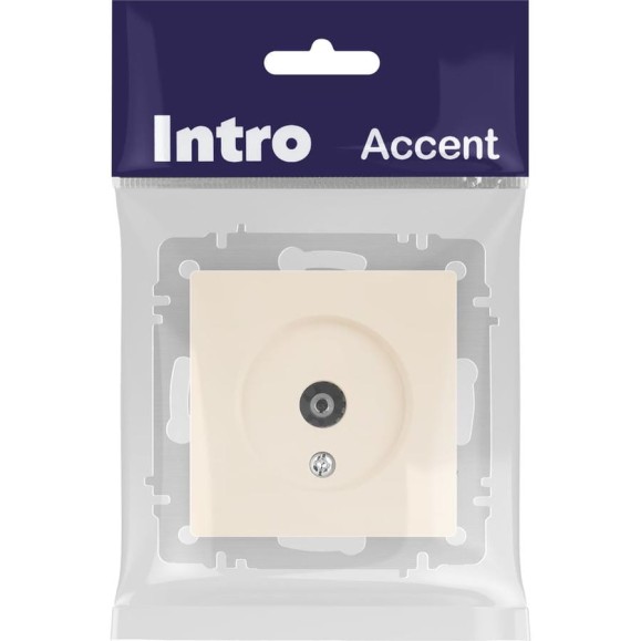 Розетка Intro Accent 630102 TV одиночная, IP20, СУ, слоновая кость Б0063605