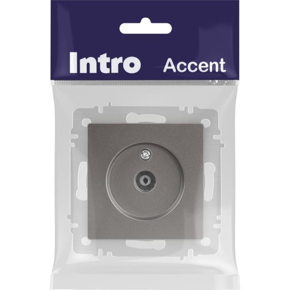 Розетка Intro Accent 630109 TV одиночная, IP20, СУ, титан Б0063618