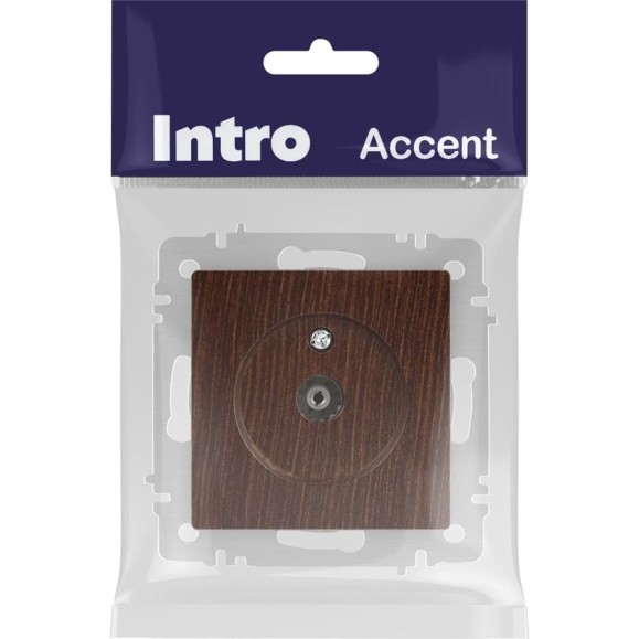 Розетка Intro Accent 630110 TV одиночная, IP20, СУ, венге Б0063620