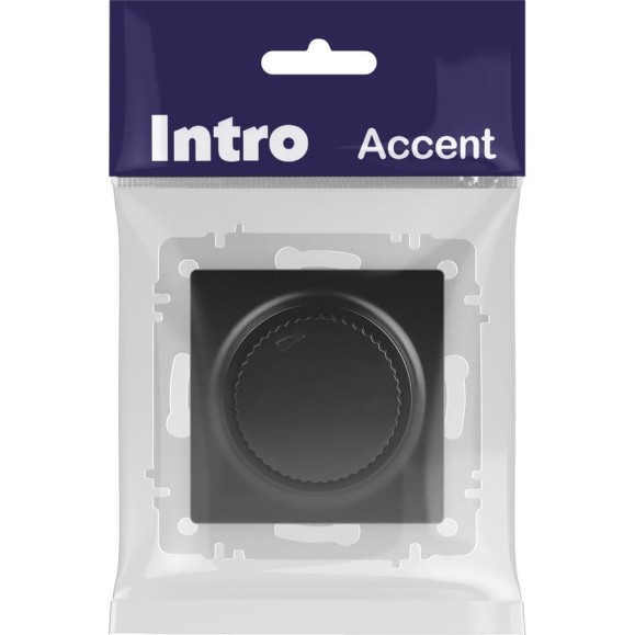 Светорегулятор Intro Accent 640105 поворотный, 600Вт 230В, IP20, СУ, антрацит Б0063679 Светорегулятор Intro Accent 640105 поворотный, 600Вт 230В, IP20, СУ, антрацит Б0063679