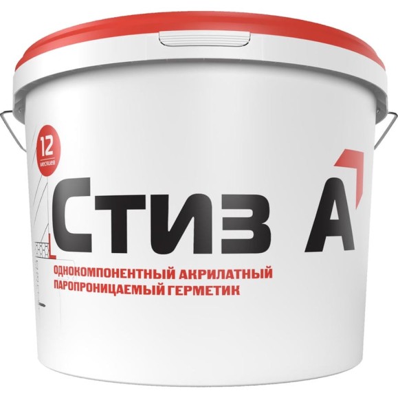 Герметик для монтажа окон акриловый паропроницаемый СТИЗ А ведро 7 кг RM000003632