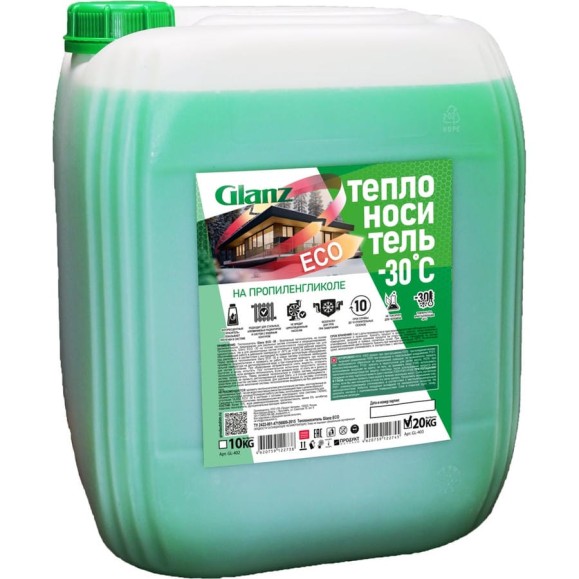 Теплоноситель (-30; 20 кг; пропиленгликоль) ECO Glanz GL403 Теплоноситель (-30; 20 кг; пропиленгликоль) ECO Glanz GL403