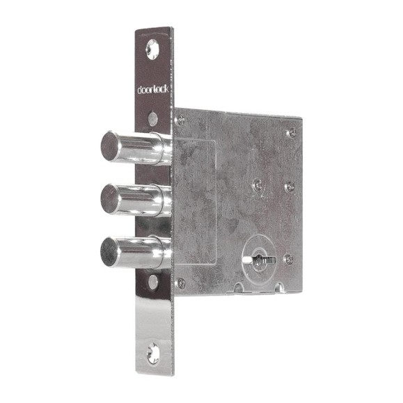 Корпус сувальдного замка DOORLOCK DL8257K/Z/60мм, 5 длинных ключей, хромированная фронтальная планка 26x155 мм, диаметр ригелей 14 мм 75327 Корпус сувальдного замка DOORLOCK DL8257K/Z/60мм, 5 длинных ключей, хромированная фронтальная планка 26x155 мм, диаметр ригелей 14 мм 75327