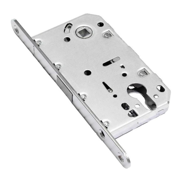 Корпус замка с магнитной защелкой DOORLOCK DL451M/С/50/85/18/SN, матовый никель, под цилиндр, бэксет 50 мм, межосевое расстояние 85 мм 75288