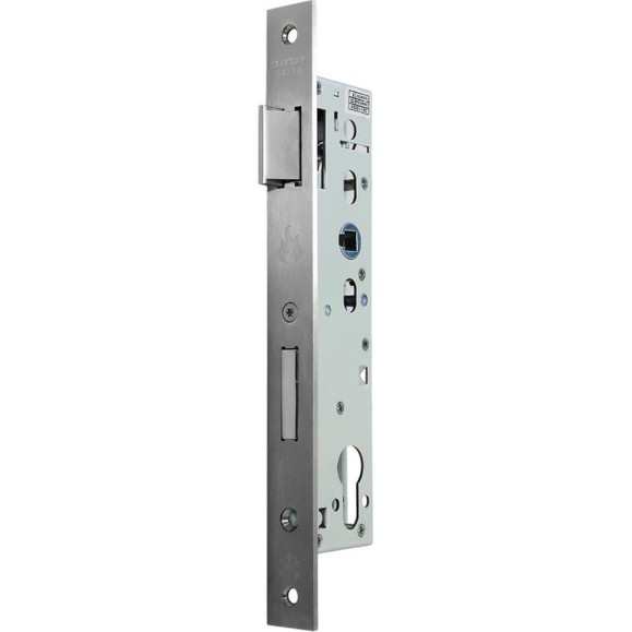 Корпус замка Doorlock DL301 30/92/24/8 SSS нержавеющая сталь, для профильных дверей, фронтальная планка 24x245 мм, запорная планка 75369