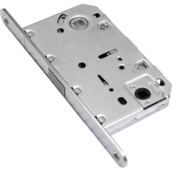 Корпус замка с магнитной защелкой Doorlock DL452M/WC/50/96/18/SN, матовый никель, WC, бэксет 50мм, межосевое расстояние 96мм, фронтальная планка 75289