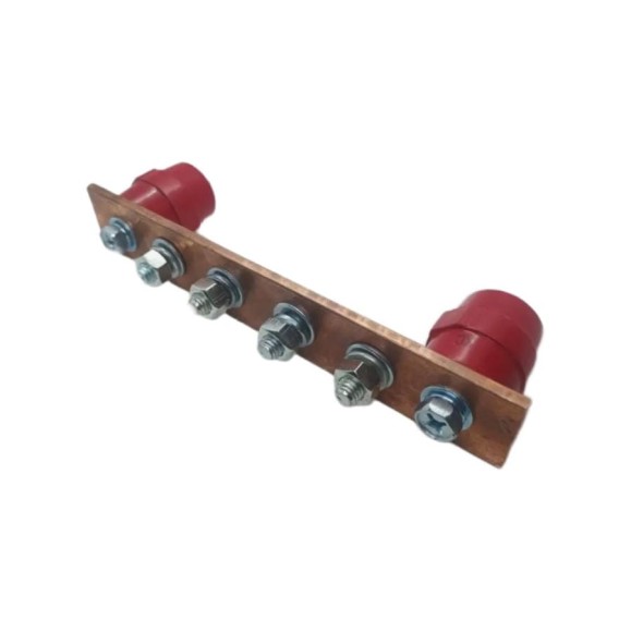 Шина ДМЗ ГЗШ180x30x3, 4хМ8, медная, с изоляторами ДМЗ.180.30.3.4-М8 Шина ДМЗ ГЗШ180x30x3, 4хМ8, медная, с изоляторами ДМЗ.180.30.3.4-М8
