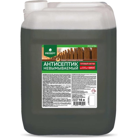 Антисептик PROSEPT ECO ULTRA невымываемый, коричневый, готовый состав, 10 л 062-10 Антисептик PROSEPT ECO ULTRA невымываемый, коричневый, готовый состав, 10 л 062-10