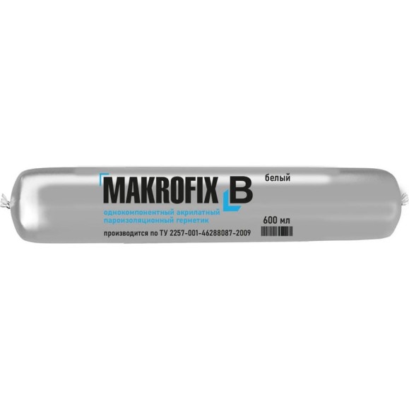 Акрил-силиконизированная пароизолирующая мастика MASTERFIX В белый, 600 мл 1570