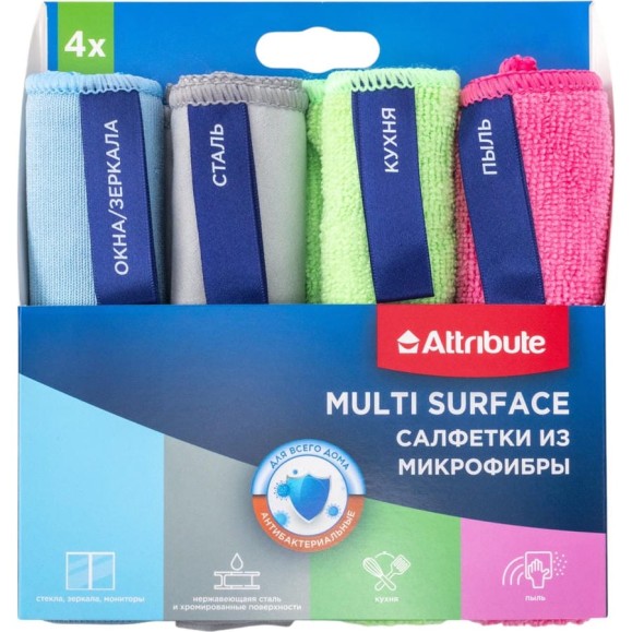 Набор салфеток из микрофибры Attribute MULTI SURFA ACC011 Набор салфеток из микрофибры Attribute MULTI SURFA ACC011
