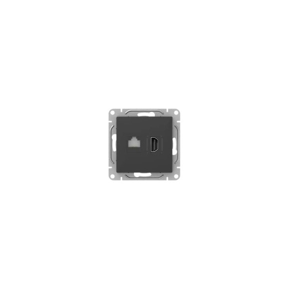 Механизм розетки EKF HDMI+RJ45 (cat5), чёрный Эпика UP1-SOB-HDMI+RJ45 Механизм розетки EKF HDMI+RJ45 (cat5), чёрный Эпика UP1-SOB-HDMI+RJ45