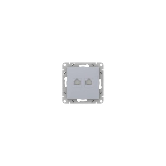 Механизм розетки EKF RJ45 - 2шт, (cat5), алюминий Эпика UP1-SOA-2RJ45-5