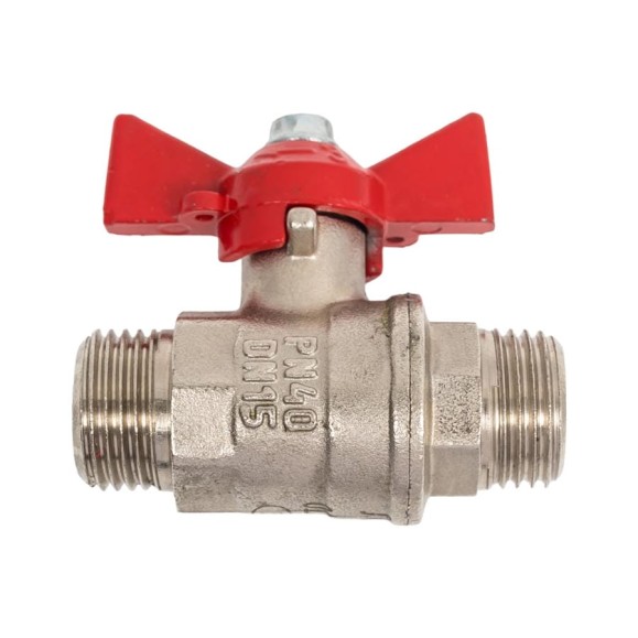 Кран шаровой Valfex N/P59 бирка для воды, 3/4" НР/НР, ручка бабочка, латунный никелированный 11Б27фт1М VF.219.NB1.034.N/P59.Bir Кран шаровой Valfex N/P59 бирка для воды, 3/4" НР/НР, ручка бабочка, латунный никелированный 11Б27фт1М VF.219.NB1.034.N/P59.Bir