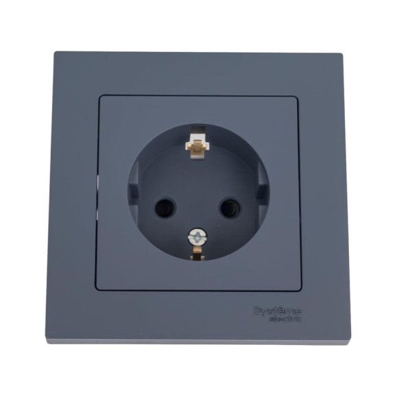 Розетка Systeme Electric AtlasDesign Грифель с/з со шторками, 16А, в сборе SE ATN000744 Розетка Systeme Electric AtlasDesign Грифель с/з со шторками, 16А, в сборе SE ATN000744