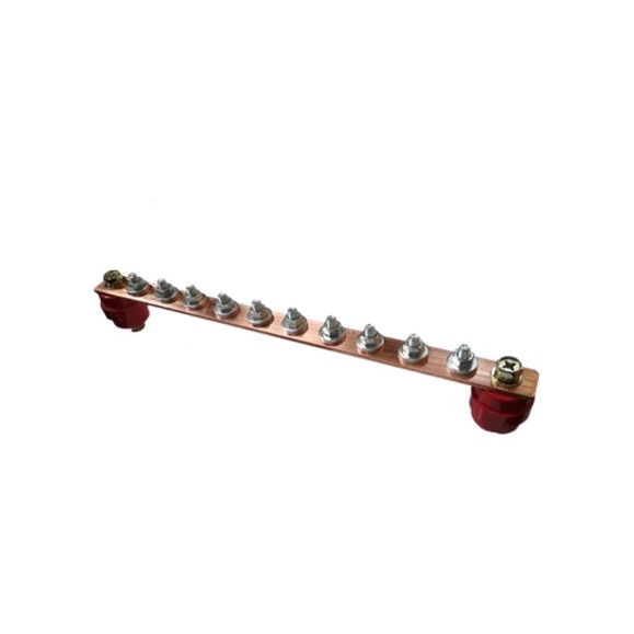 Шина ДМЗ ГЗШ270x25x3, 10хМ6, медная, с изоляторами ДМЗ.270.25.3.10-М6 Шина ДМЗ ГЗШ270x25x3, 10хМ6, медная, с изоляторами ДМЗ.270.25.3.10-М6