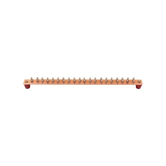 Шина ДМЗ ГЗШ500x25x3, 14хМ6, медная, с изоляторами ДМЗ.500.25.3.14-М6 Шина ДМЗ ГЗШ500x25x3, 14хМ6, медная, с изоляторами ДМЗ.500.25.3.14-М6