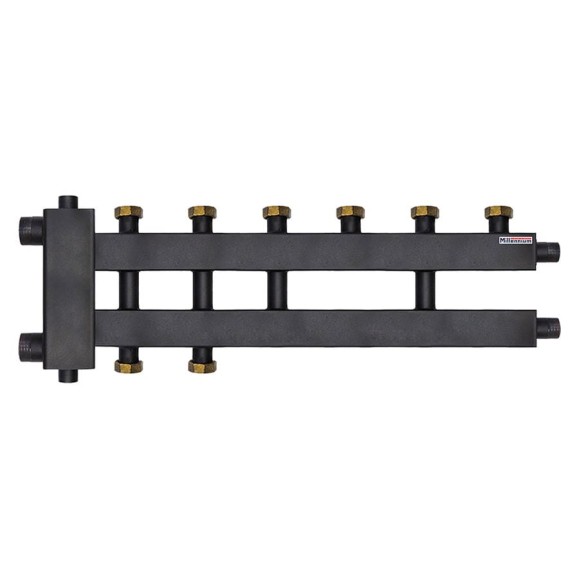 Коллектор для котла Millennium 1 1/2" наружная резьба х1 1/2" внутренней резьбой /125мм/дублер 3+1+1 контура с гидроразделителем MKDG4085.311F