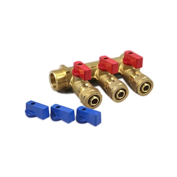 Коллектор с кранами и цангами Millennium 3/4" х 4 выхода(универсальные ручки) KSU043416 Коллектор с кранами и цангами Millennium 3/4" х 4 выхода(универсальные ручки) KSU043416