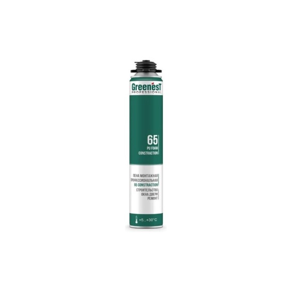 Пена монтажная GreenesT PROFESSIONAL CONSTRACTION 65, лето до +30С 185118565