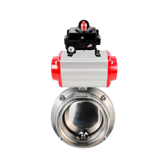 Дисковый затвор DN.ru 304-304-Sil-2W-T-H Ду80 Ру10 пищевая нержавеющая сталь, пневмопривод, БКВ D050-74299 Дисковый затвор DN.ru 304-304-Sil-2W-T-H Ду80 Ру10 пищевая нержавеющая сталь, пневмопривод, БКВ D050-74299