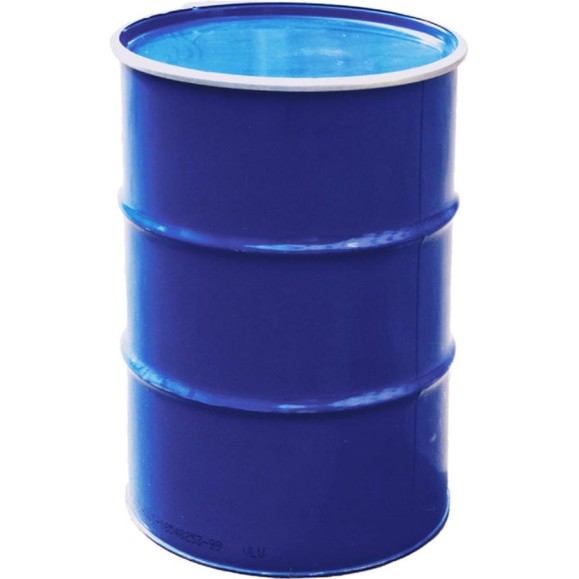 Бочка стальная Тара.ру 210л с крышкой и обручем 0,9x0.8x0.9 RAL 5010, цв. синий 00856