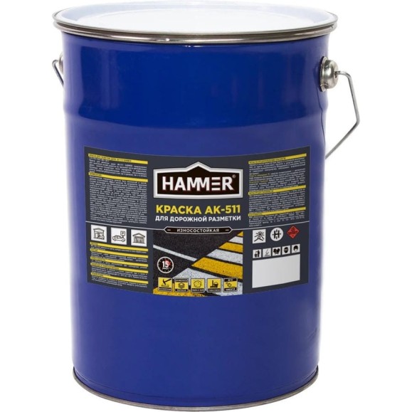 Краска для дорожной разметки желтая 25 кг Hammer ЭК000147175 Краска для дорожной разметки желтая 25 кг Hammer ЭК000147175