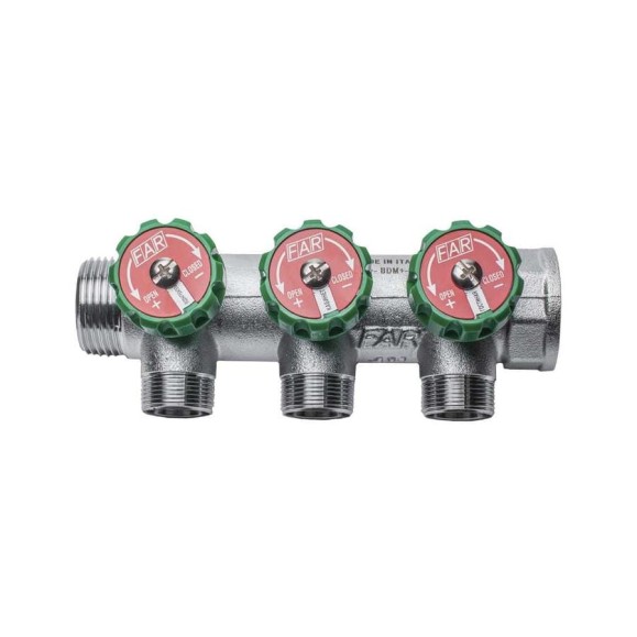 Регулируемый коллектор с 3 отводами FAR 1" М24х19 FK 3850 C1
