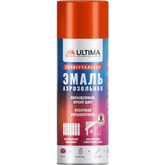 Аэрозольная краска ULTIMA RAL 2004 ОРАНЖЕВЫЙ универсальная 520 мл ULT017 Аэрозольная краска ULTIMA RAL 2004 ОРАНЖЕВЫЙ универсальная 520 мл ULT017