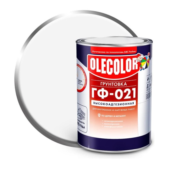 Грунтовка OLECOLOR ГФ-021 белый, 1 кг 4300009178 Грунтовка OLECOLOR ГФ-021 белый, 1 кг 4300009178